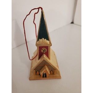 Vintage Bamboo Putz House Lillian Vernon Church Ornament